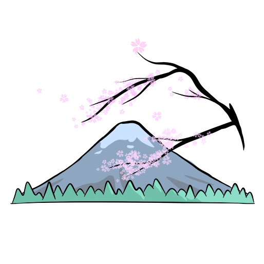 Monte fuji con cerezo en flor en primavera.