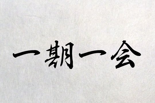 Imagen de caligrafía del proverbio "Una oportunidad en la vida".